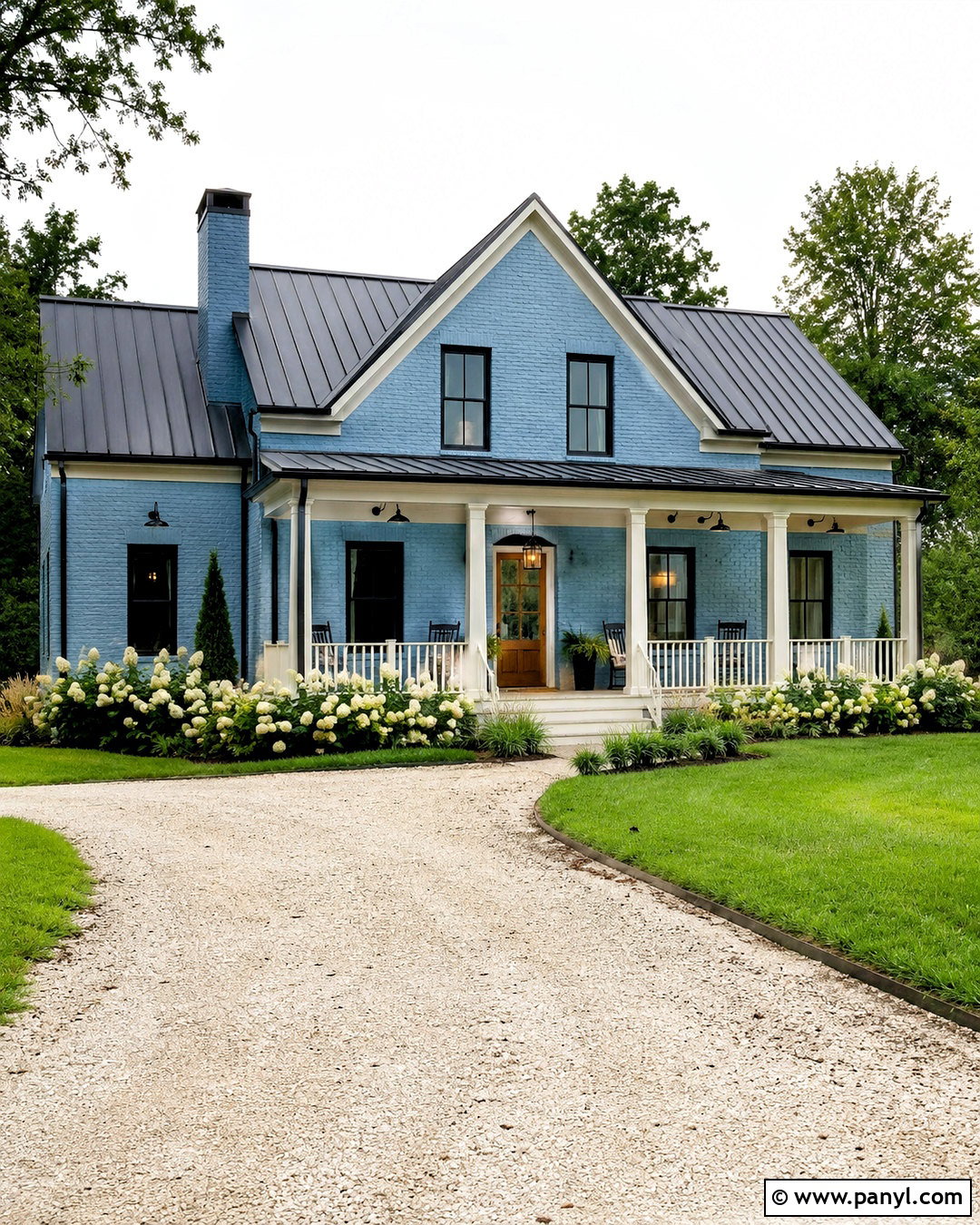 Blue Brick Farmhouse With Metal Roof - 20 blue brick house exterior ideas