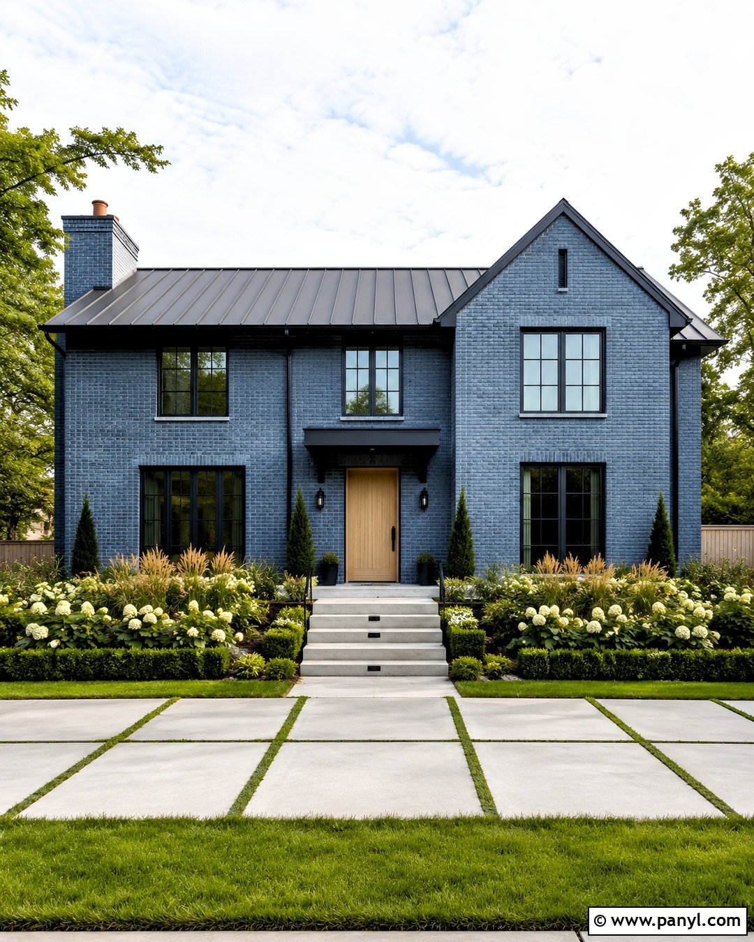 Blue Brick House With Black Windows - 20 blue brick house exterior ideas