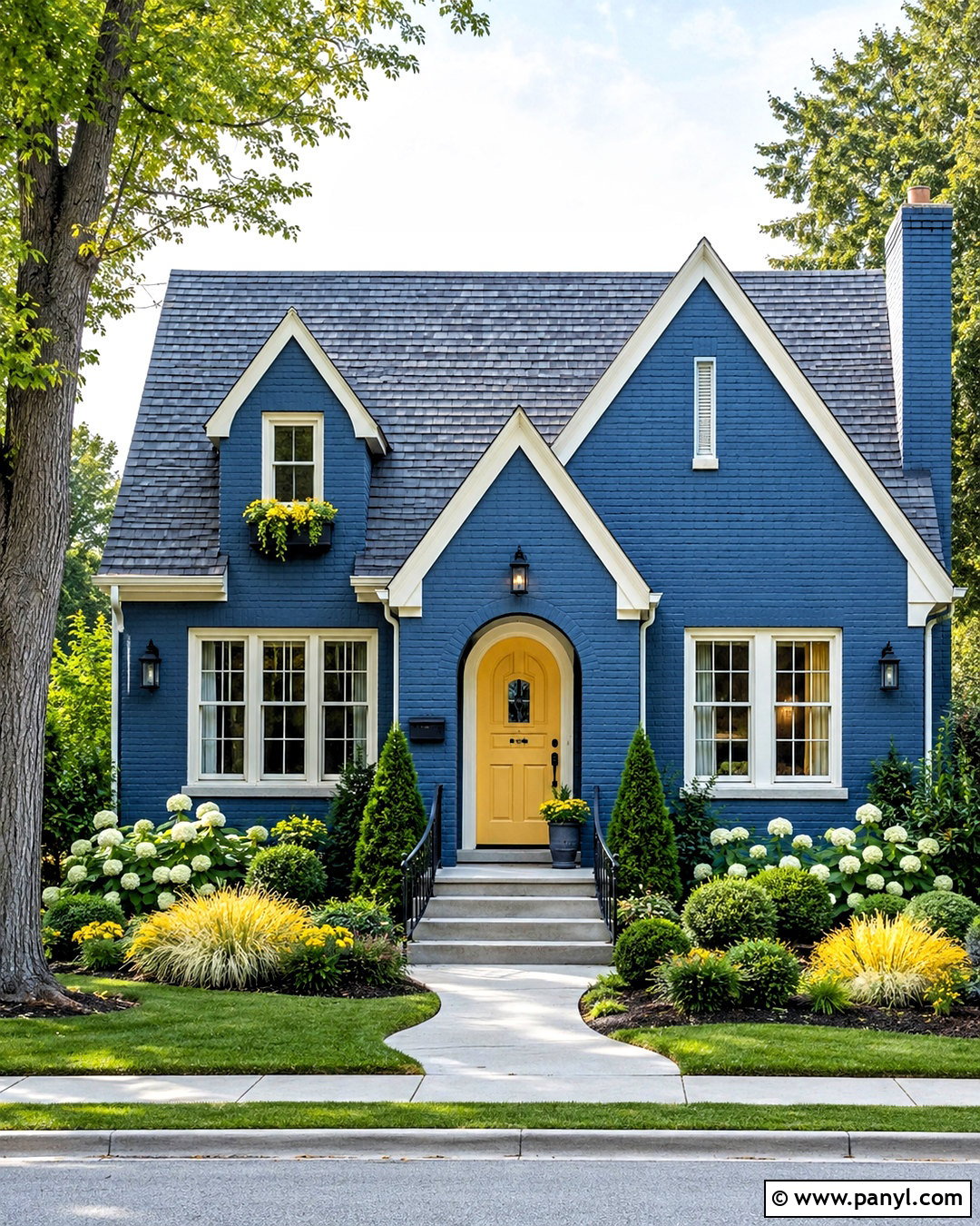 Blue Brick House With Yellow Door - 20 blue brick house exterior ideas