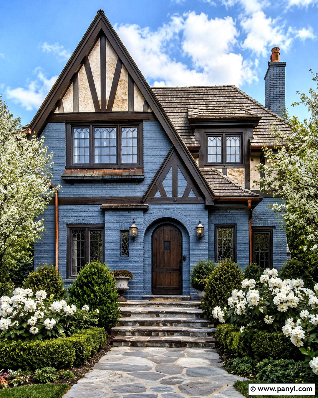 Blue Brick Tudor House With Cream Trim - 20 blue brick house exterior ideas