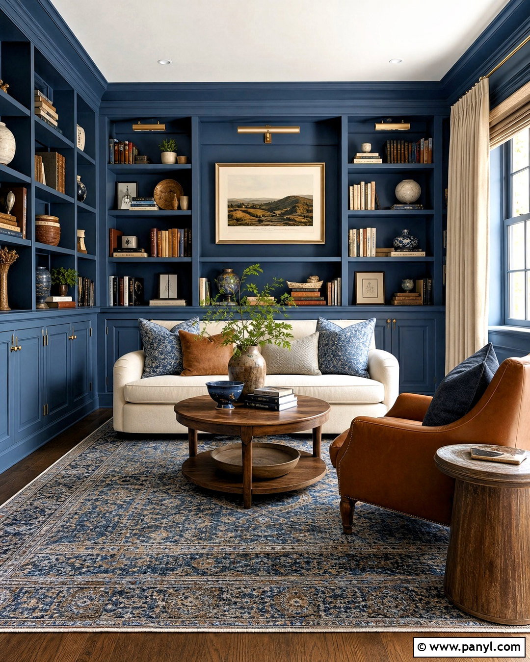 Blue Built-In Reading Room - 20 blue room design ideas
