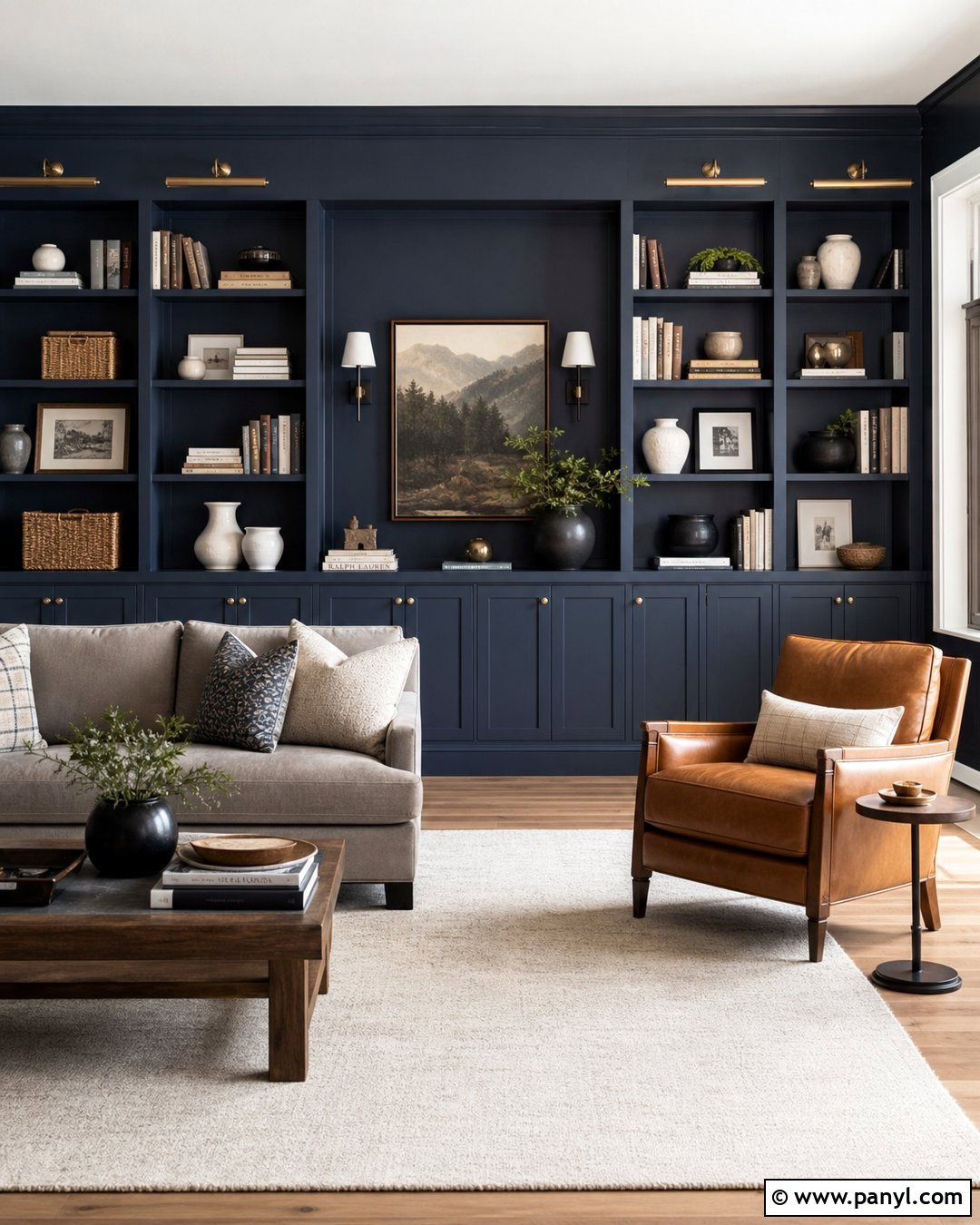 Blue Built In Wall - 30 blue wall interior ideas