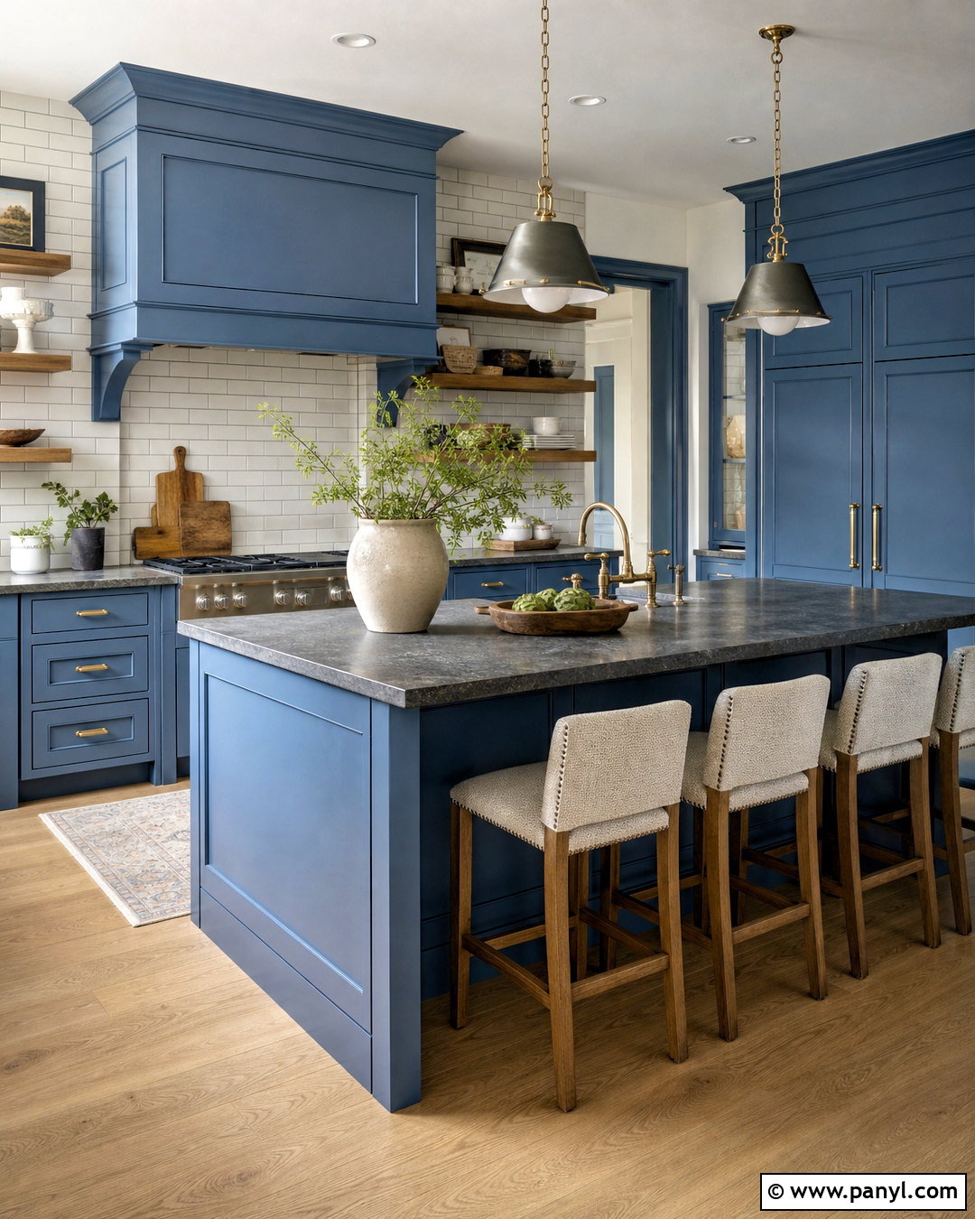 Blue Cabinets With Grey Soapstone Counters - 20 grey and blue kitchen ideas
