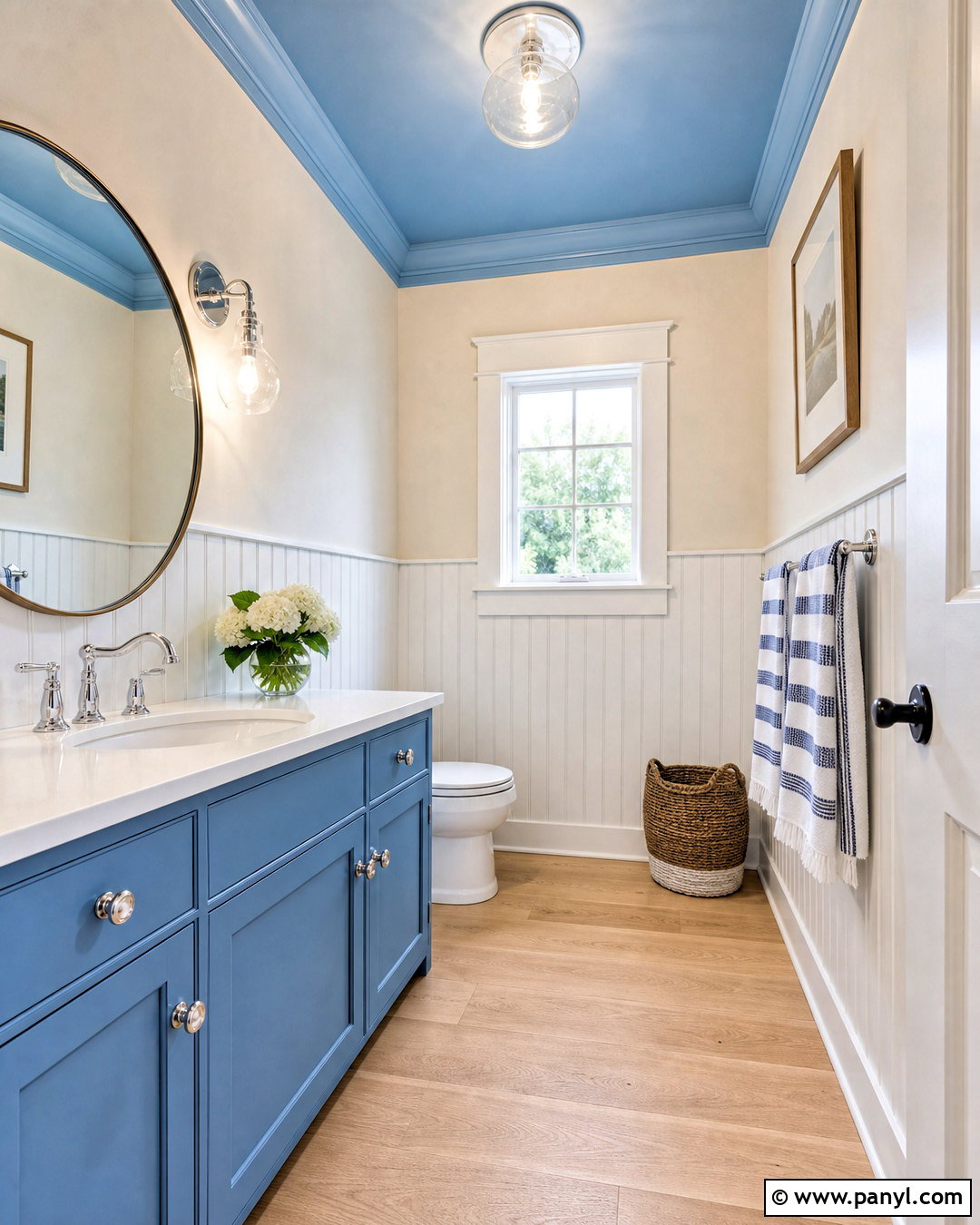 Blue Ceiling Half Bathroom - 20 blue half bathroom ideas