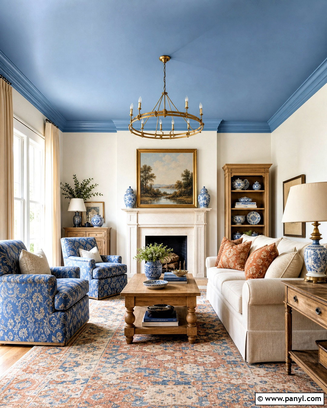 Blue Ceiling With White Walls - 20 blue room paint ideas