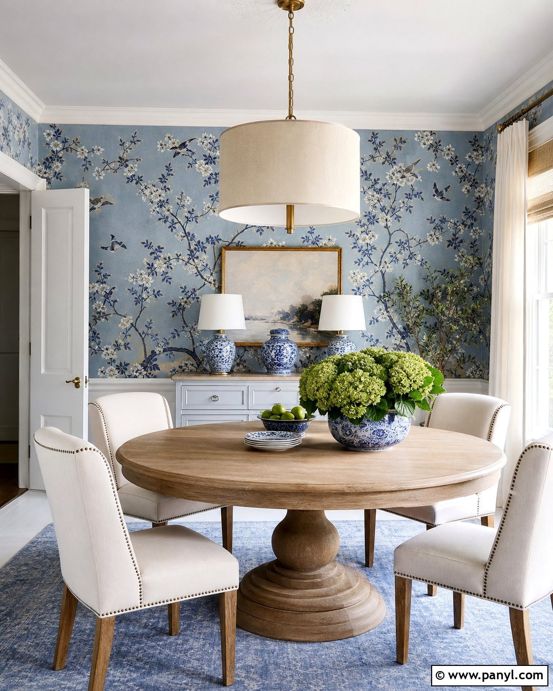 Blue Chinoiserie Wallpaper Dining Room - 35 2019 Aesthetic Wallpaper ideas