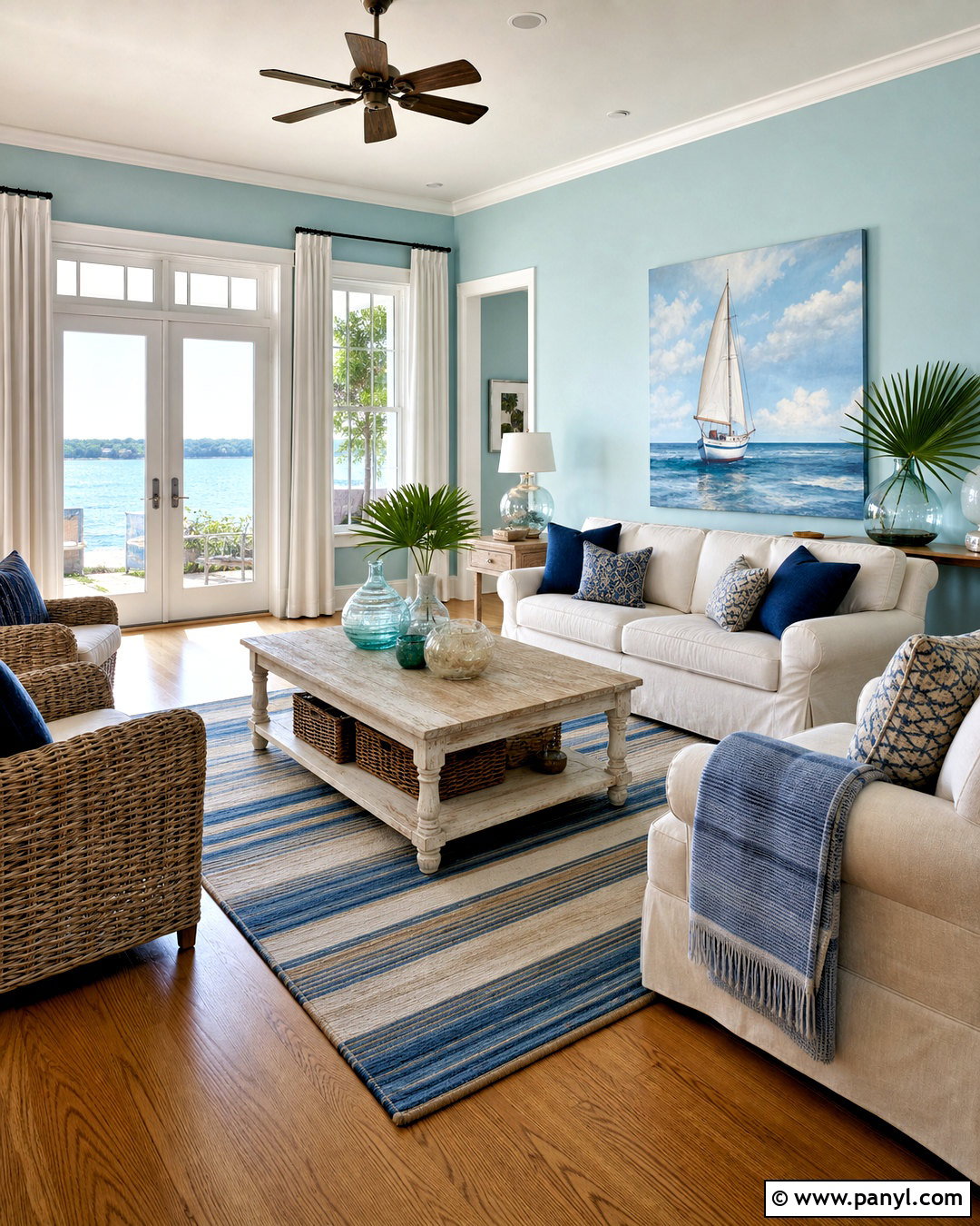 Blue Coastal Living Room Walls - 20 blue wall painting ideas