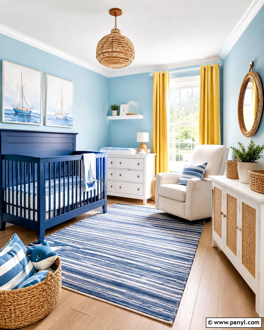 Blue Coastal Nursery - 20 bright nursery ideas