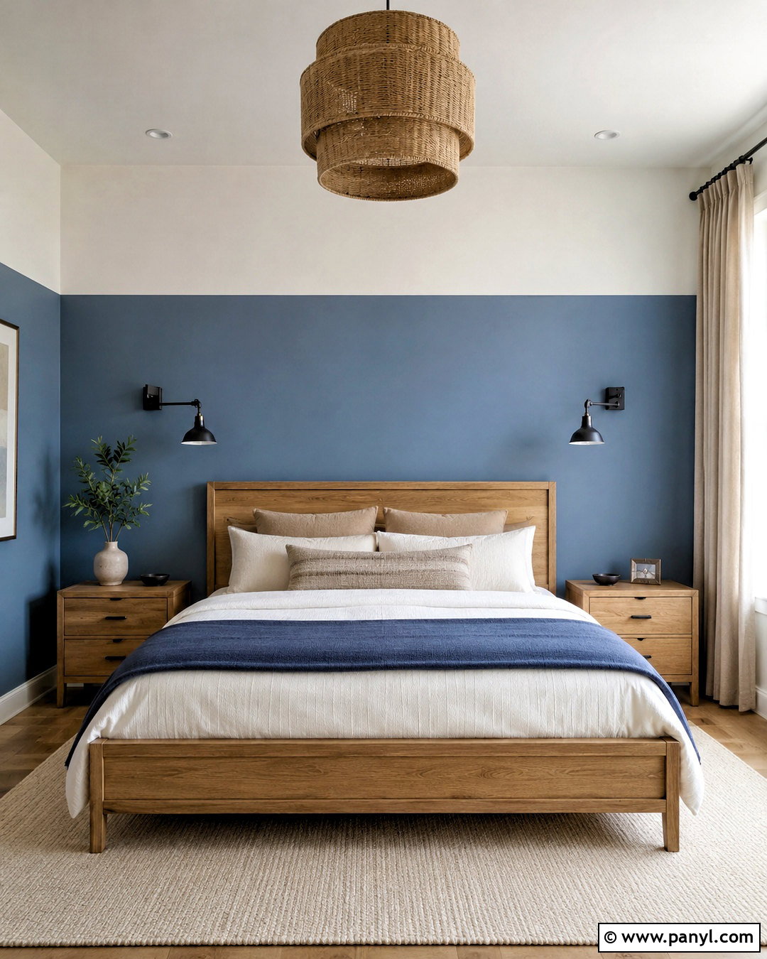 Blue Color Block Accent Wall - 40 Blue Accent Wall Ideas