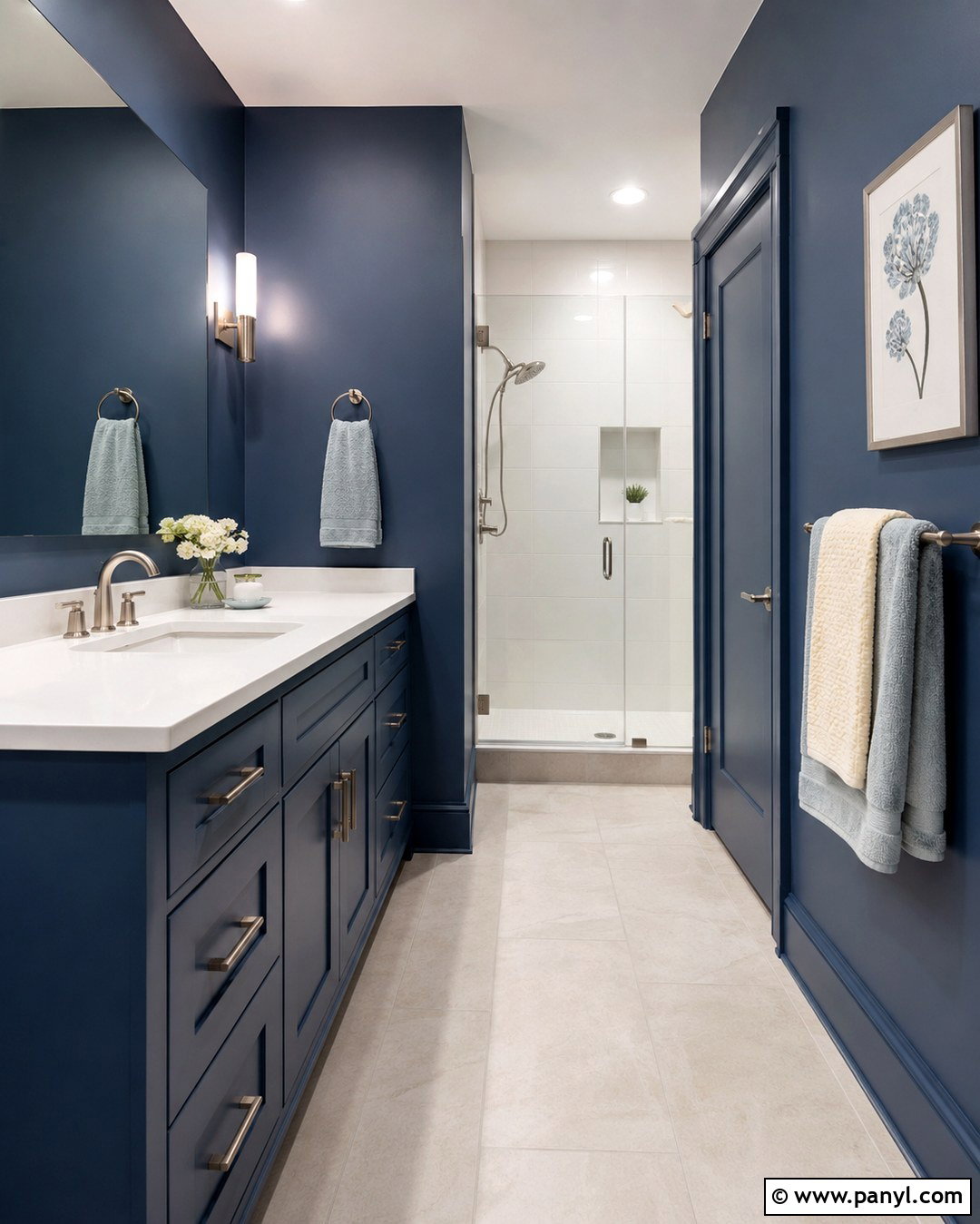Blue Color Drenched Bathroom Walls - 20 Blue For Bathroom Walls
