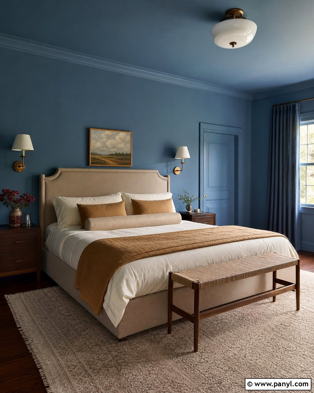 Blue Color Drenched Bedroom - 30 blue walls room ideas