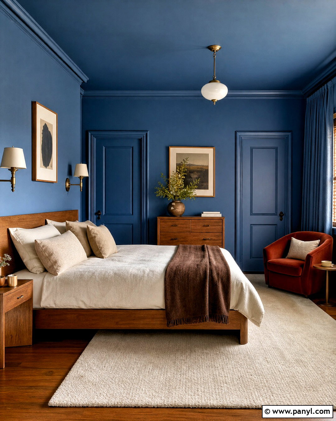 Blue Color Drenched Bedroom - 20 bedroom ideas blue walls