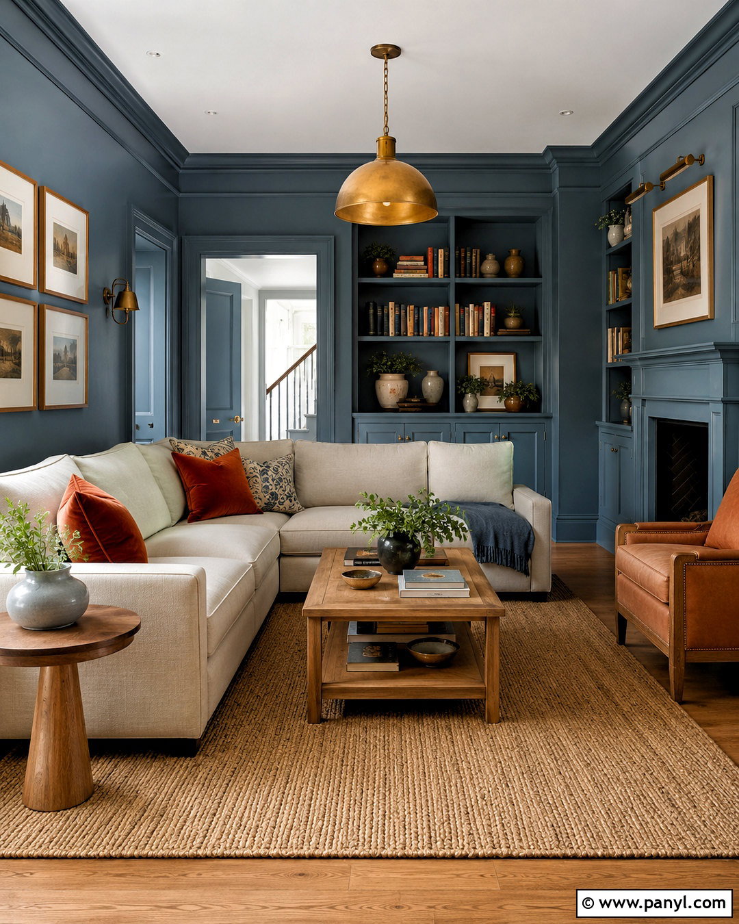 Blue Color Drenched Living Room - 20 blue paint living room ideas