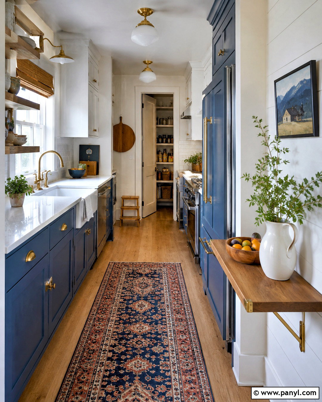 Blue Cottage Galley Kitchen - 20 blue cottage kitchen ideas