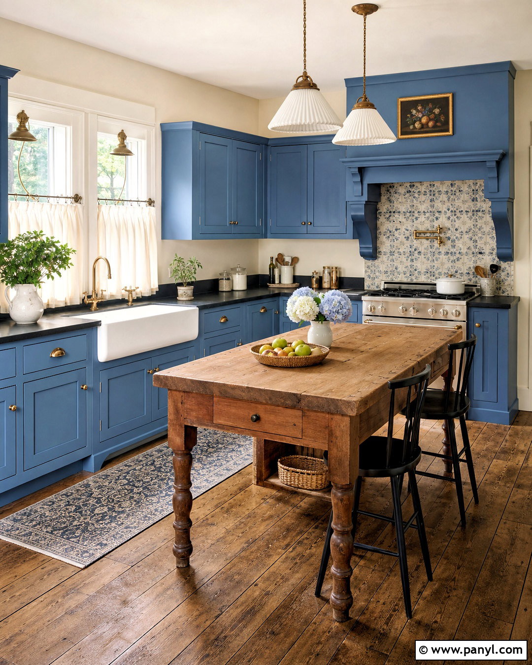 Blue Cottage Kitchen - 20 kitchen with blue accents