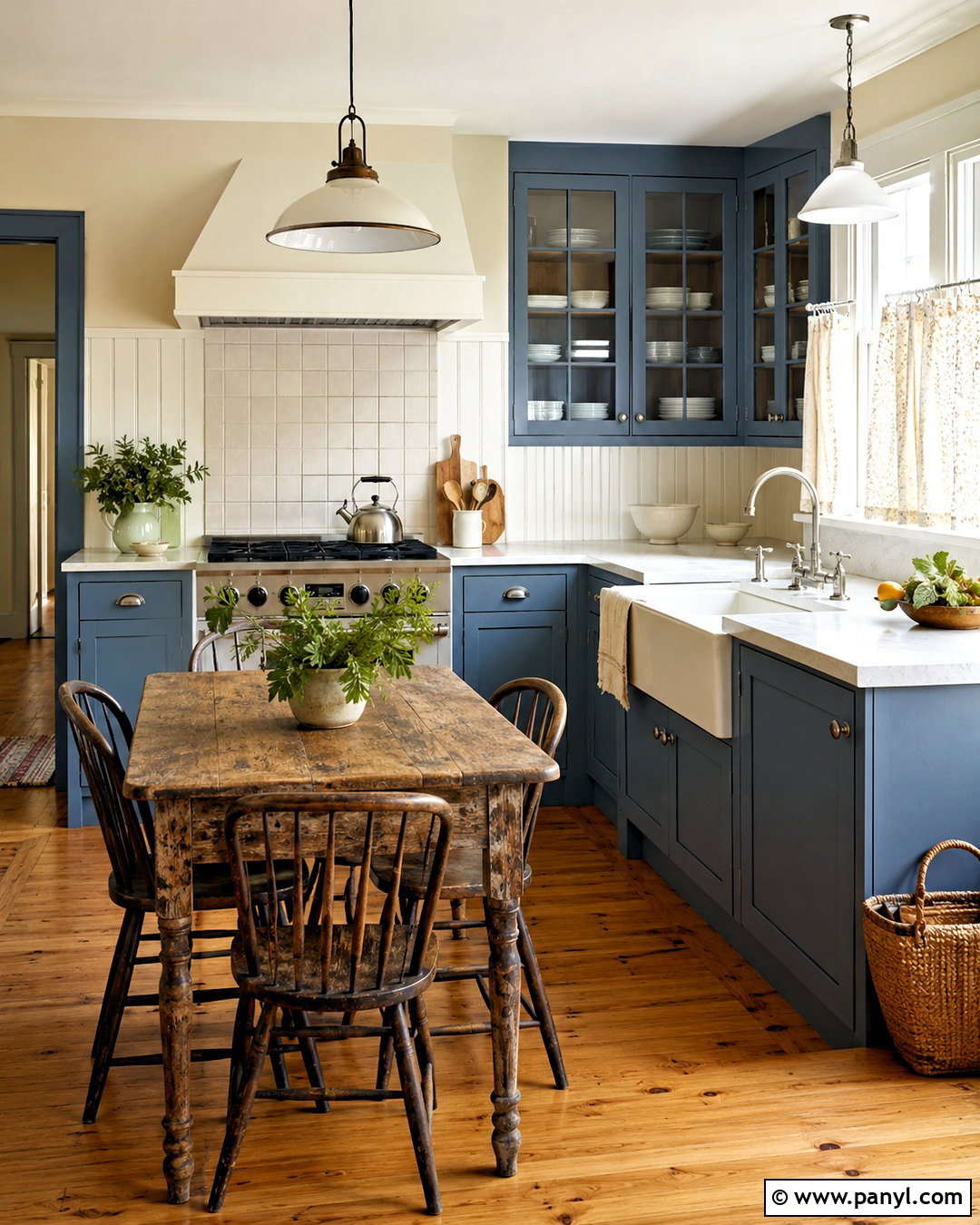 Blue Cottage Kitchen With Beadboard Walls - 20 blue cottage kitchen ideas