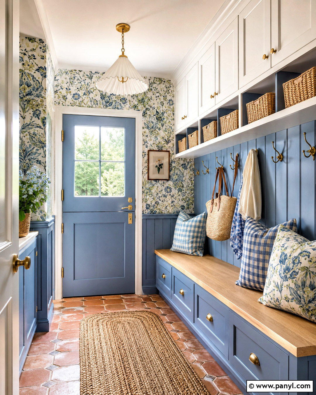 Blue Cottage Mudroom - 20 blue mudroom ideas