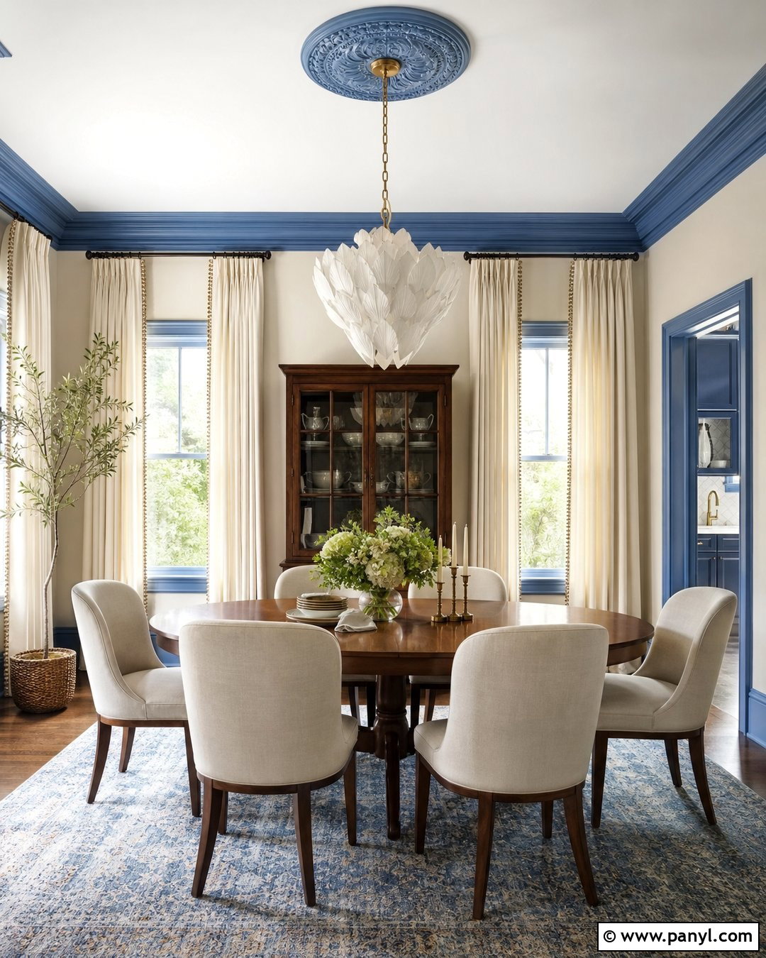 Blue Crown Molding With White Walls - 35 Blue Trim White Walls