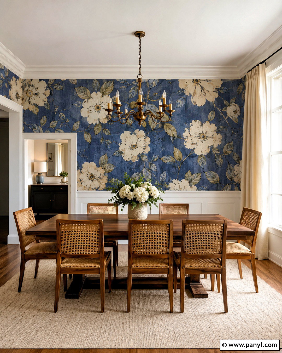Blue Denim Floral Wallpaper Dining Room - 20 blue denim wallpaper ideas