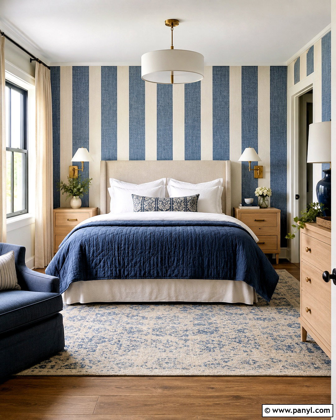 Blue Denim Stripe Wallpaper Bedroom - 20 blue denim wallpaper ideas