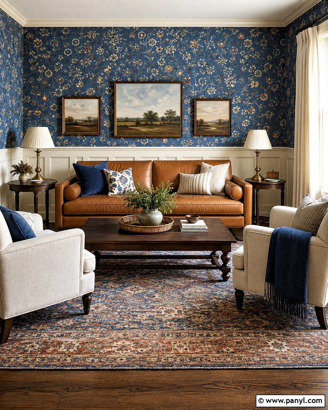 Blue Denim Wallpaper With Wall Paneling - 20 blue denim wallpaper ideas