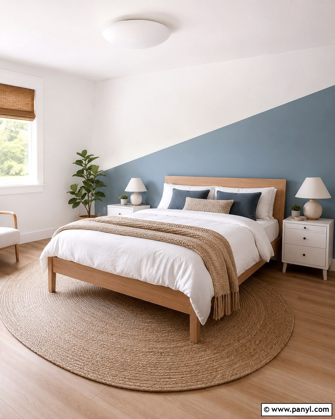 Blue Diagonal Wall Paint - 20 Color Block Wall Paint Inspiration Ideas