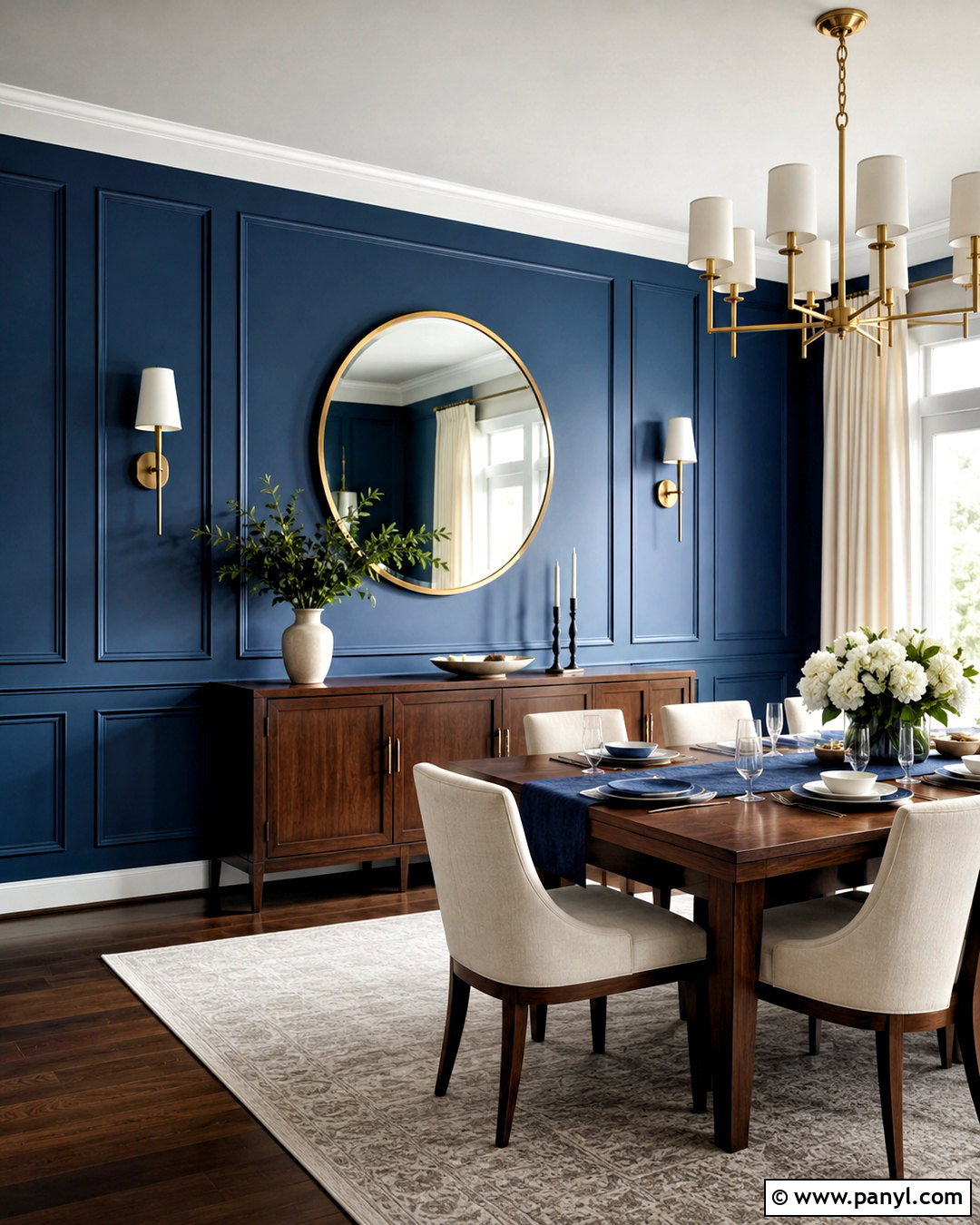 Blue Dining Room Paneling - 40 Blue Accent Wall Ideas