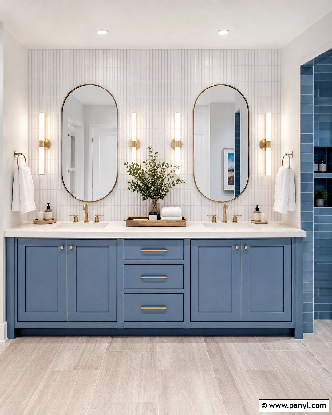 Blue Double Vanity Bathroom - 20 coastal blue bathroom ideas