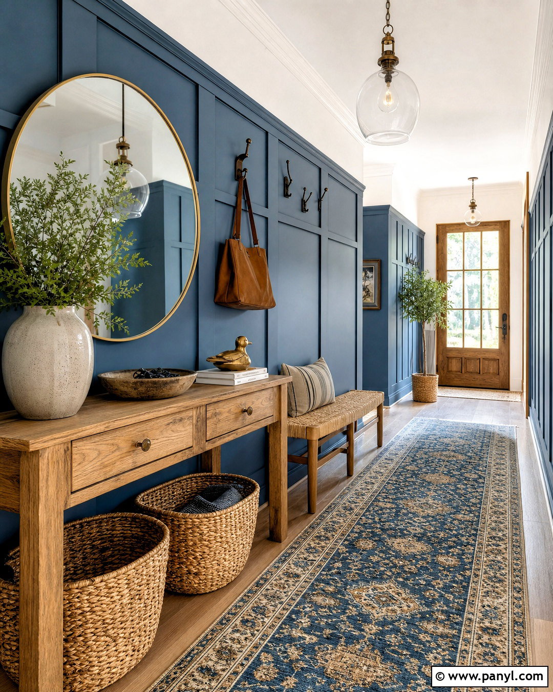 Blue Entryway With Wall Paneling - 20 blue room design ideas