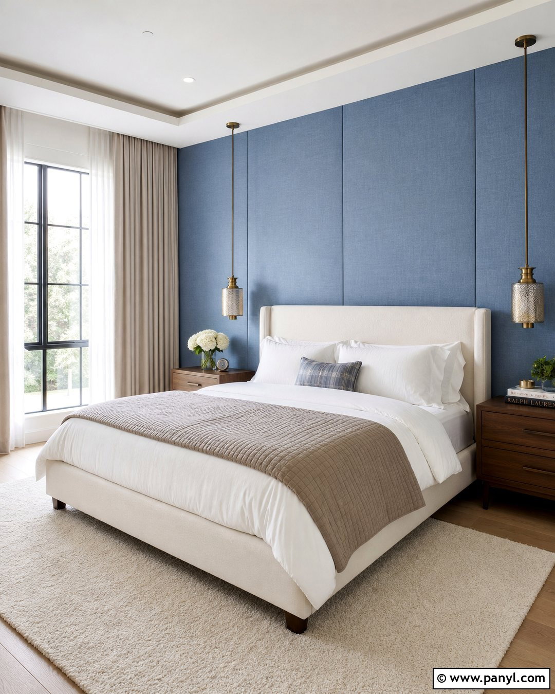 Blue Fabric Wall Bedroom - 25 Textured Blue Wall Ideas