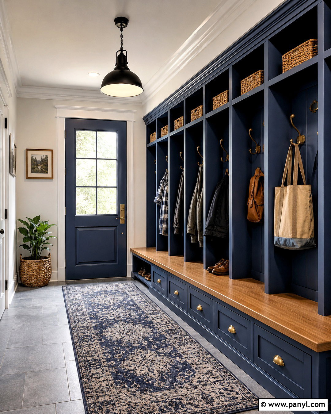 Blue Family Mudroom Lockers - 20 blue mudroom ideas