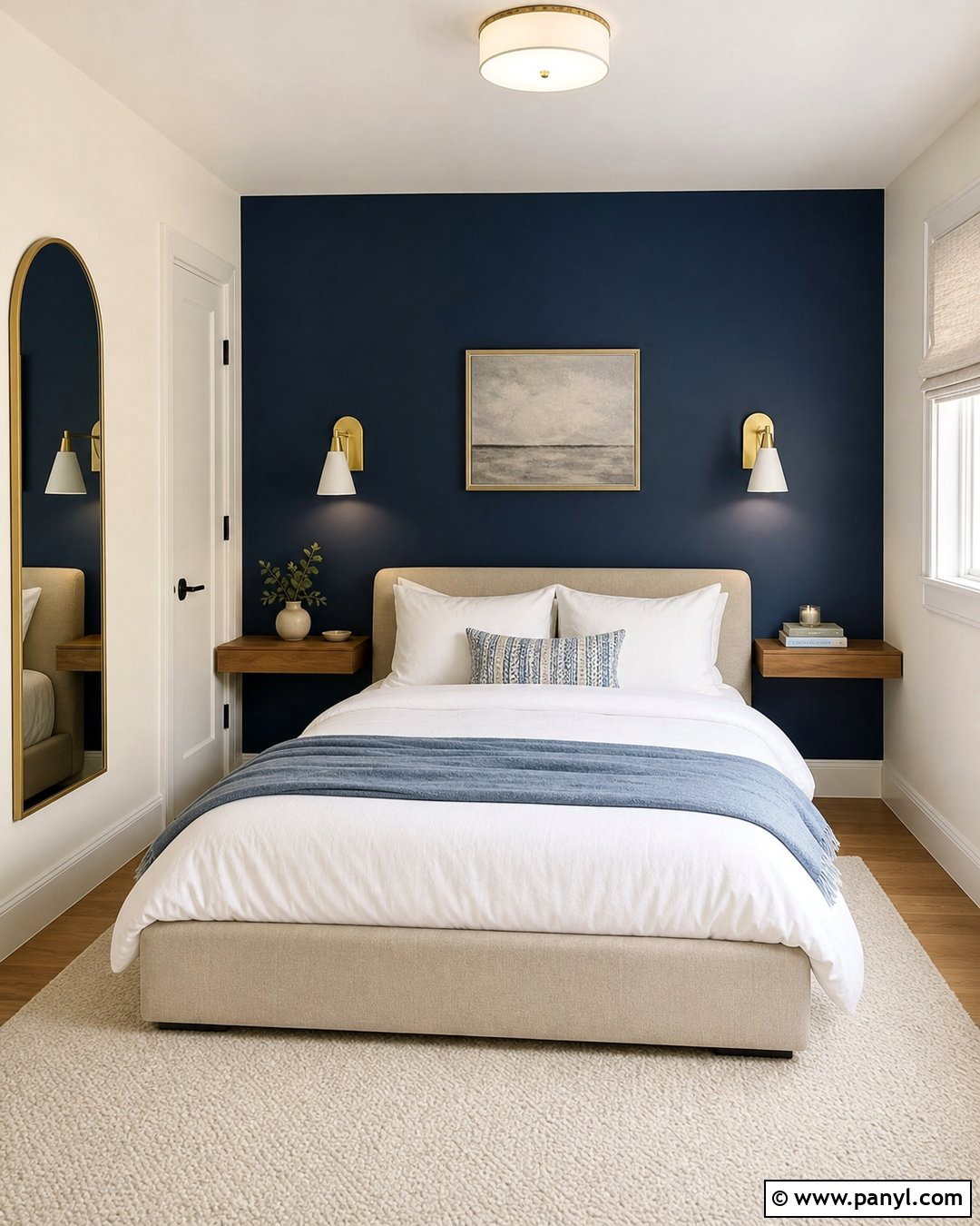 Blue Feature Wall In A Small Bedroom - 35 blue feature wall ideas