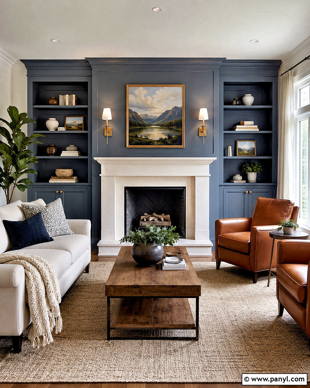 Blue Fireplace Accent Wall - 20 blue accent walls