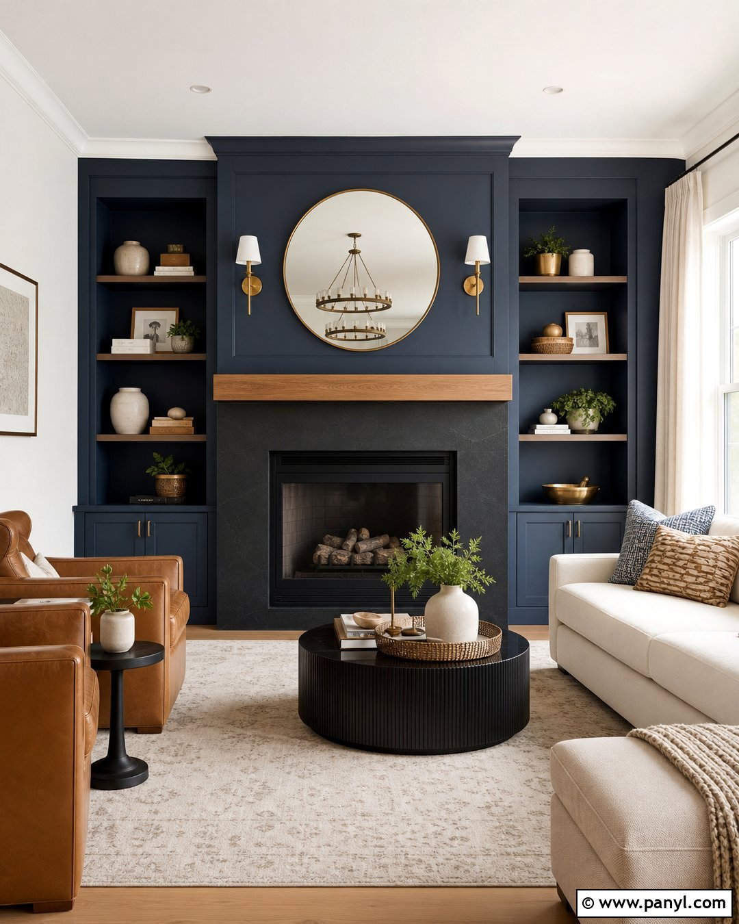 Blue Fireplace Wall - 30 blue wall interior ideas