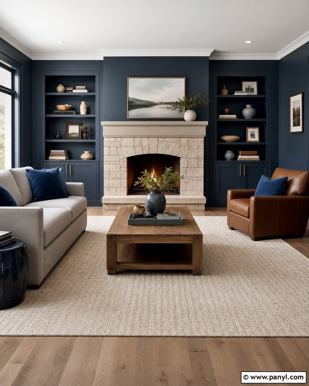 Blue Fireplace Wall - 20 How To Paint Walls Blue Ideas