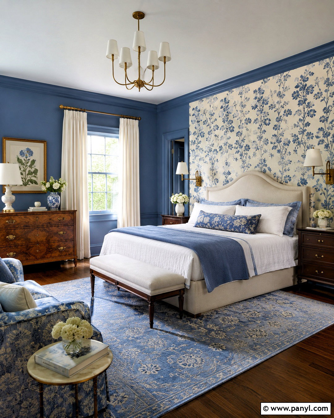 Blue Floral Wallpaper Bedroom - 20 blue rooms bedroom ideas