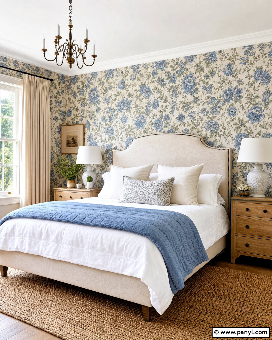 Blue Floral Wallpaper Bedroom - 20 blue wall design ideas