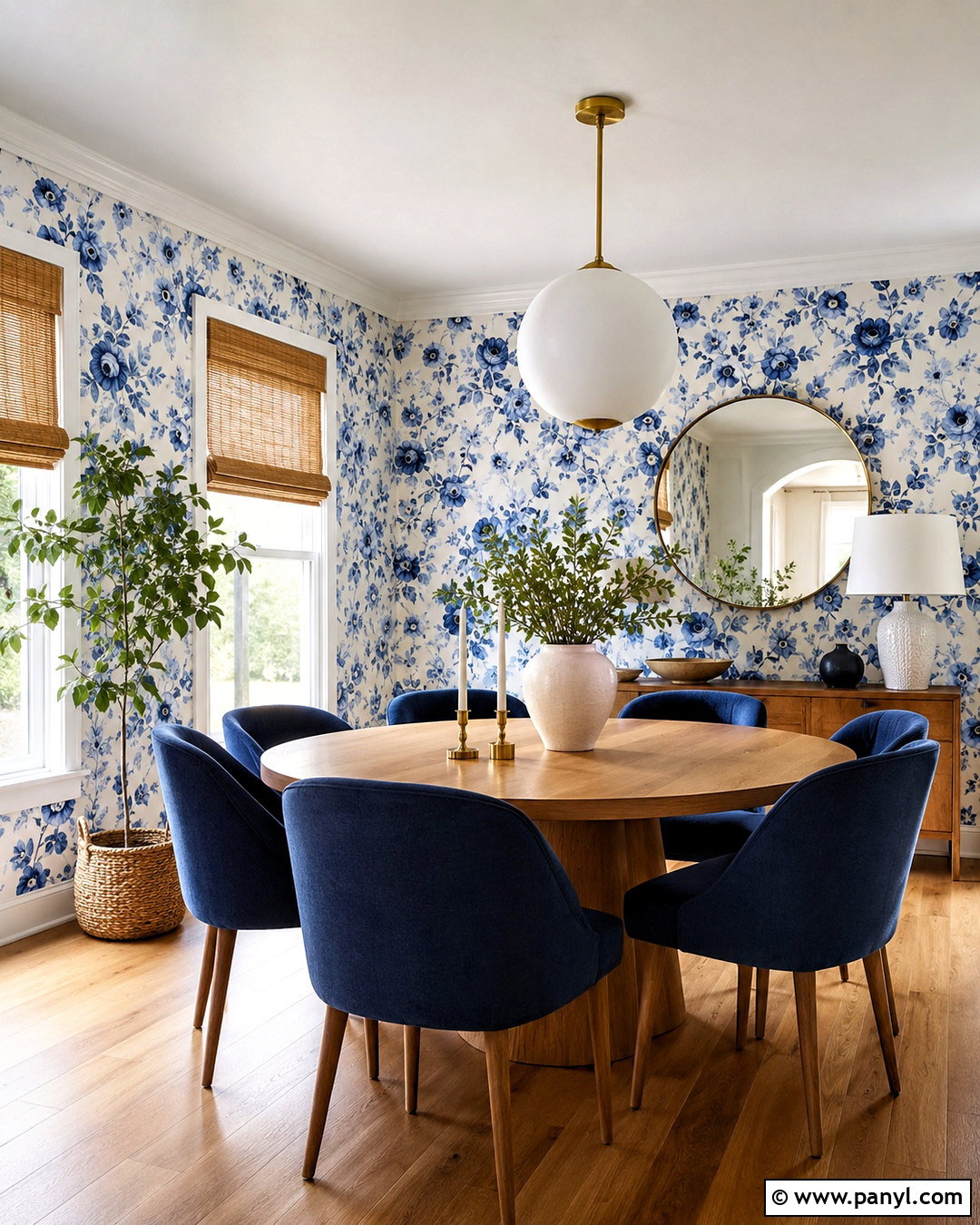 Blue Floral Wallpaper Dining Room - 20 modern floral wallpaper ideas