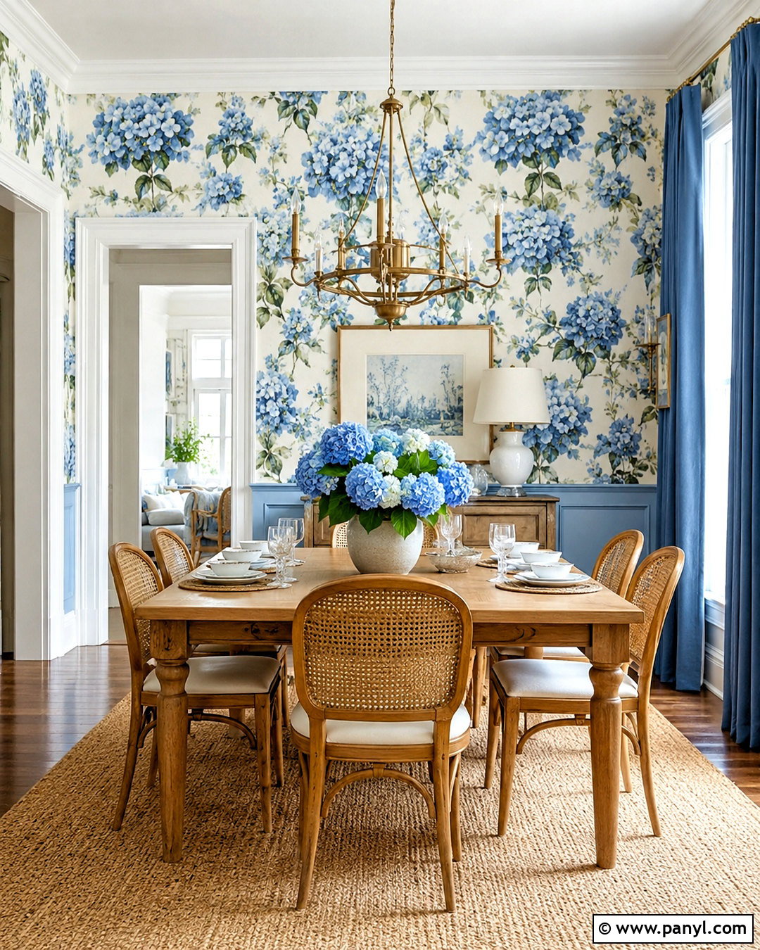 Blue Floral Wallpaper Dining Room - 20 large floral wallpaper ideas