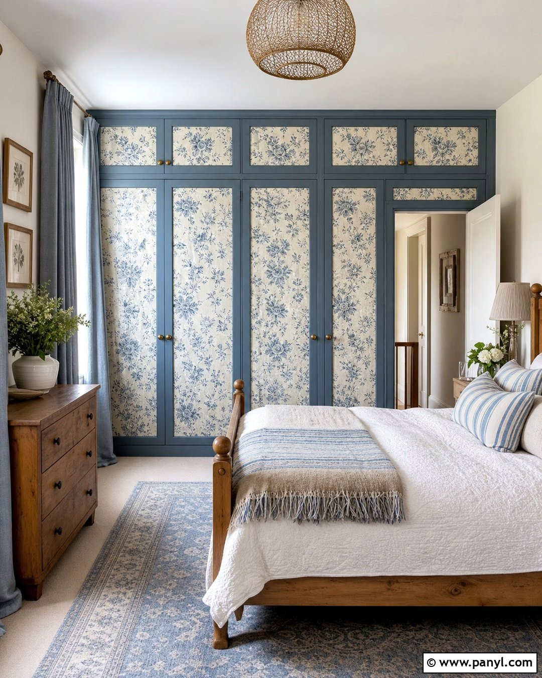 Blue Floral Wardrobe Wallpaper - 40 Wardrobe Wallpaper Ideas