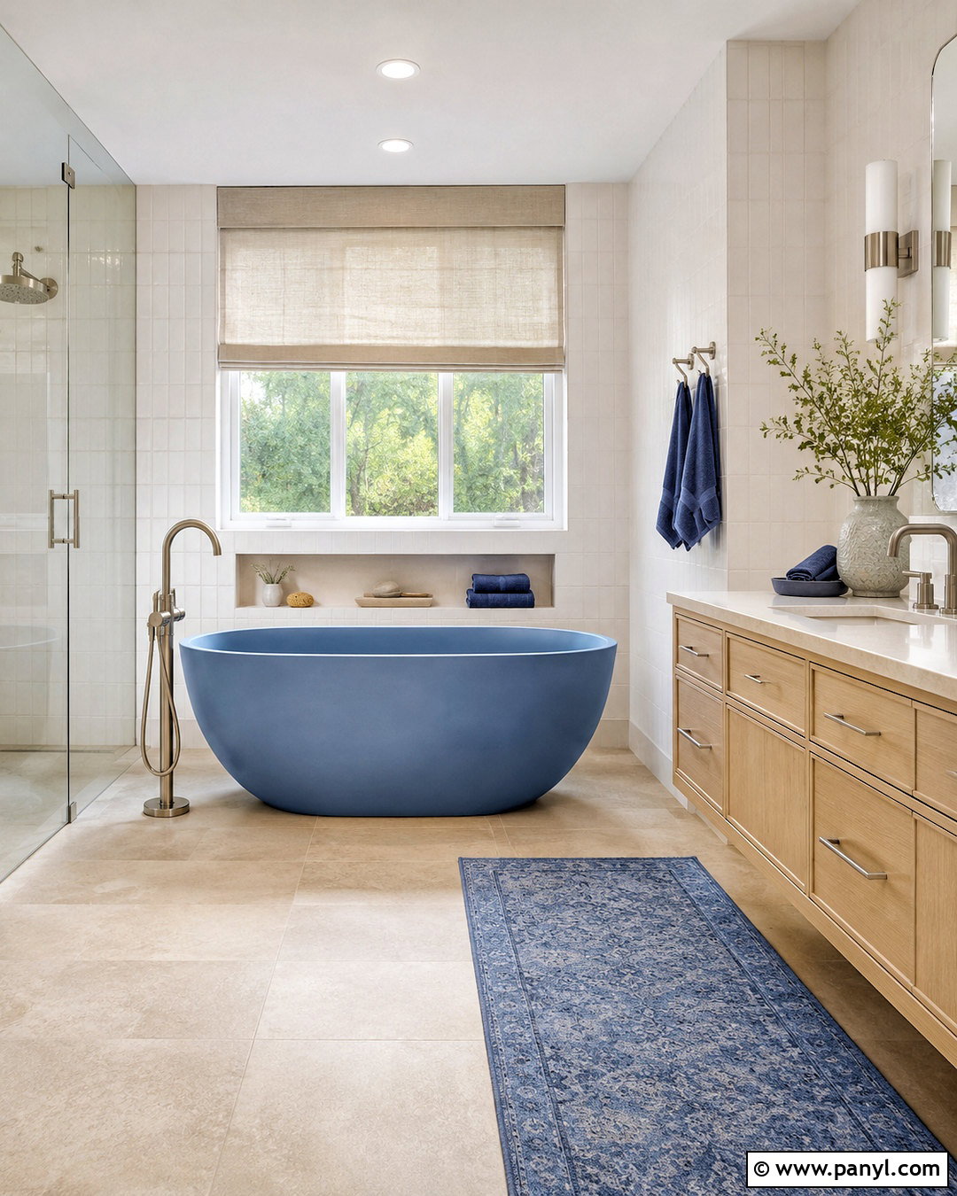 Blue Freestanding Tub Bathroom - 20 modern blue bathroom ideas