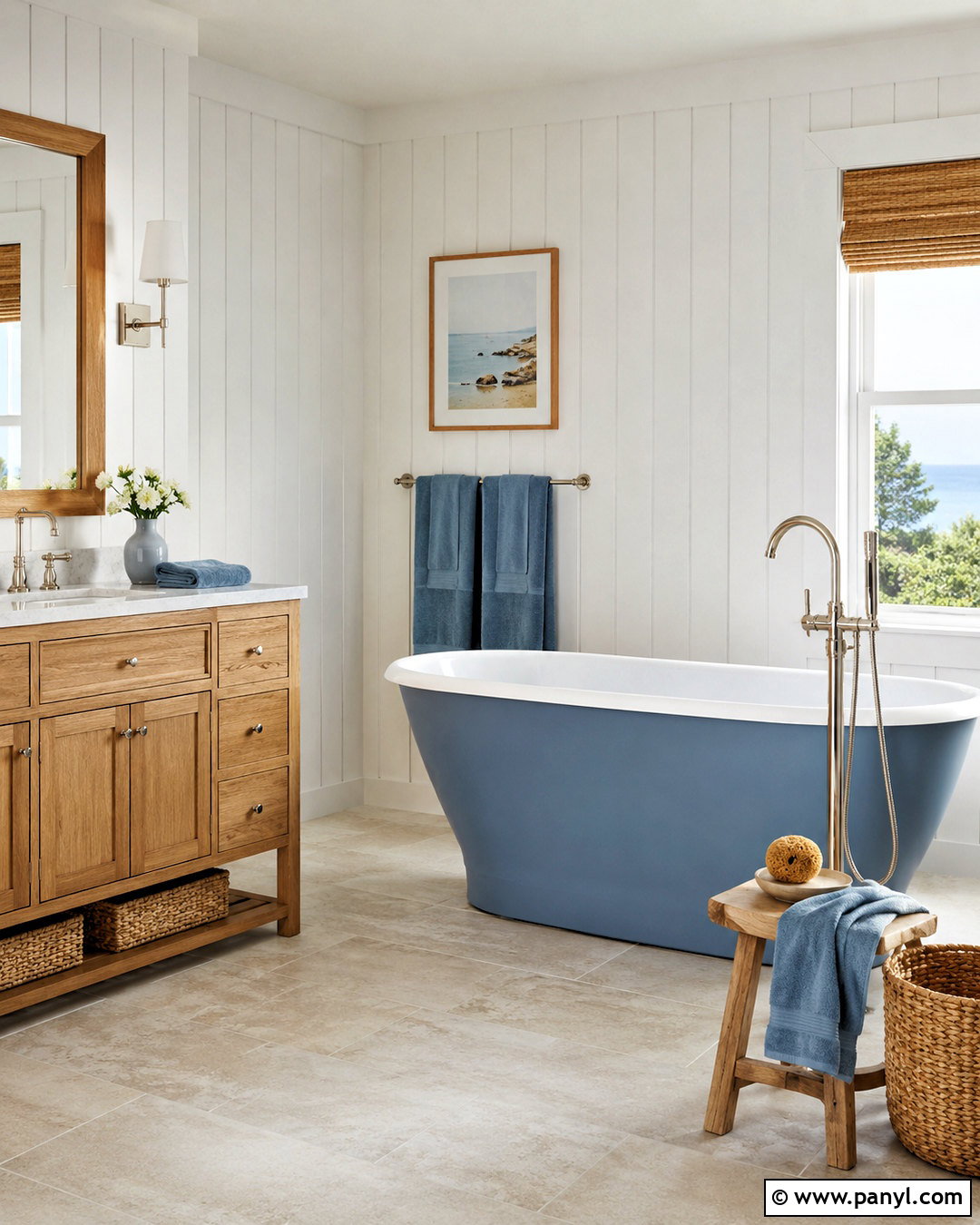 Blue Freestanding Tub Bathroom - 20 coastal blue bathroom ideas