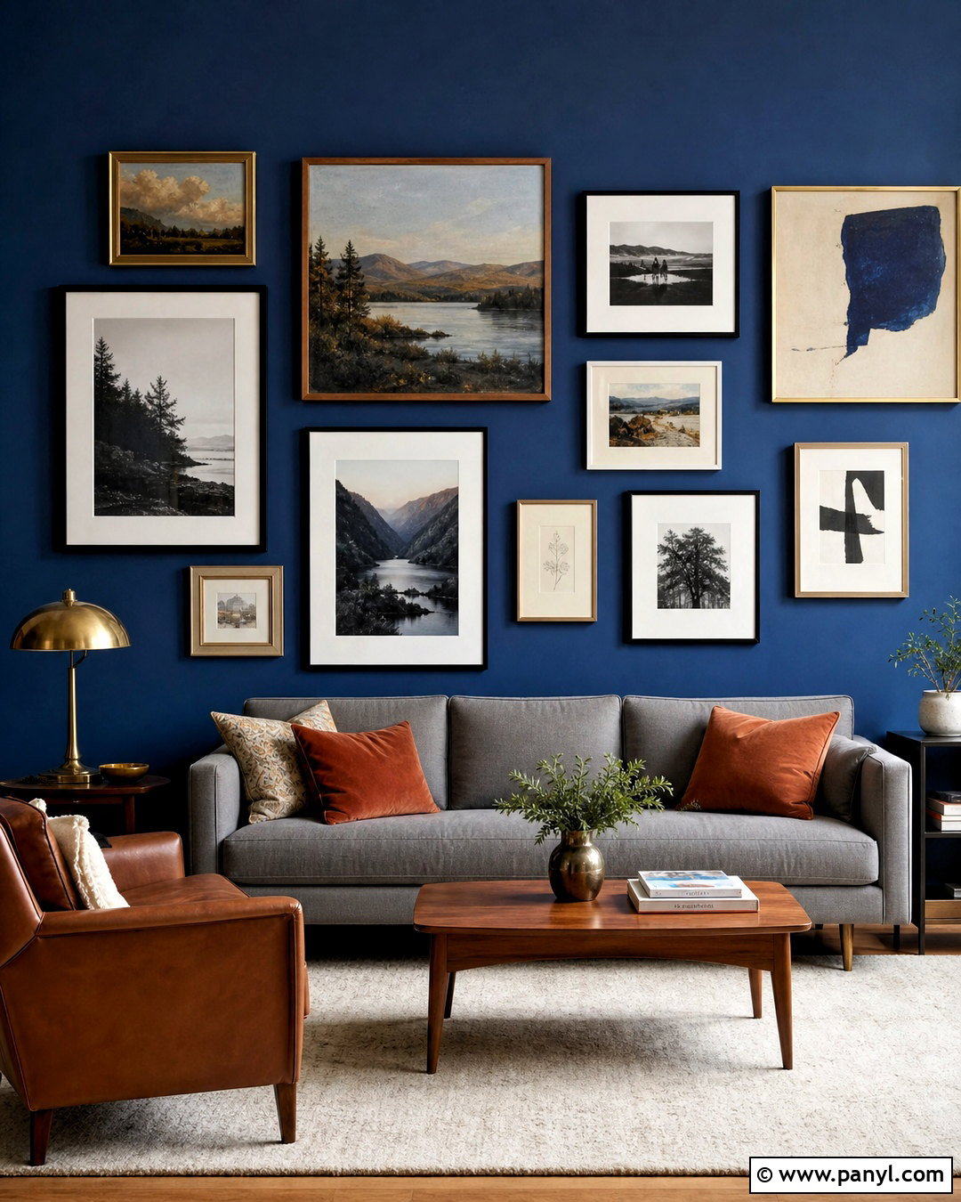 Blue Gallery Wall - 20 blue wall ideas