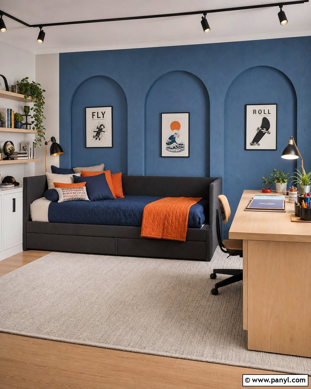 Blue Geometric Wall Texture - 50 wall colour texture ideas