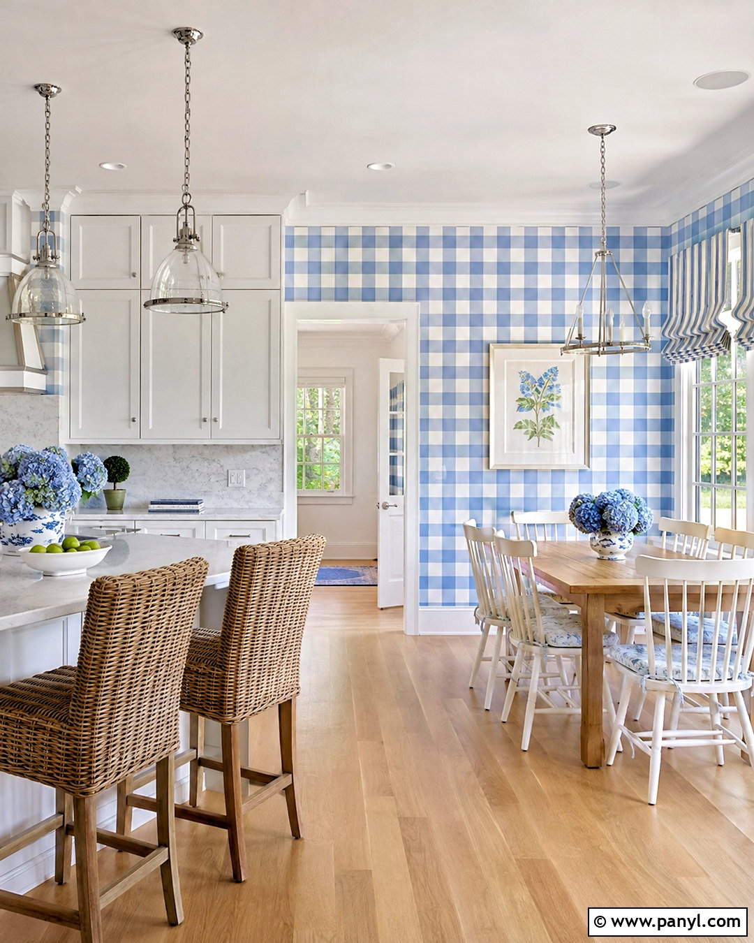 Blue Gingham Wallpaper Kitchen - 20 preppy wallpaper ideas