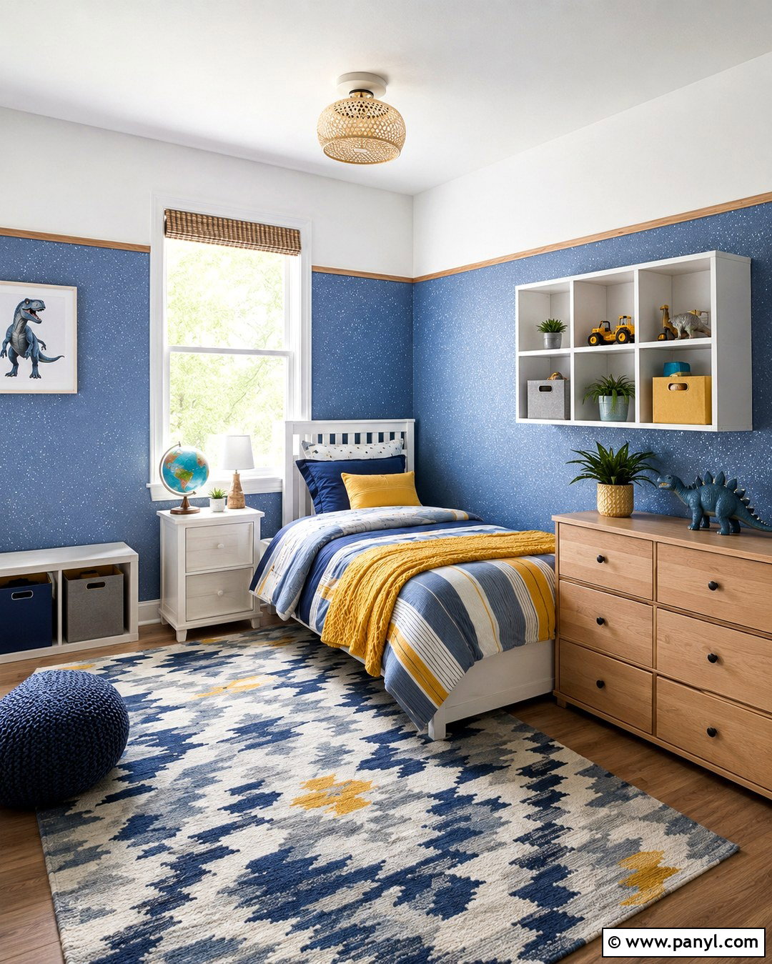 Blue Glitter Half Wall Kids Room - 20 Blue Glitter Wall Paint Ideas