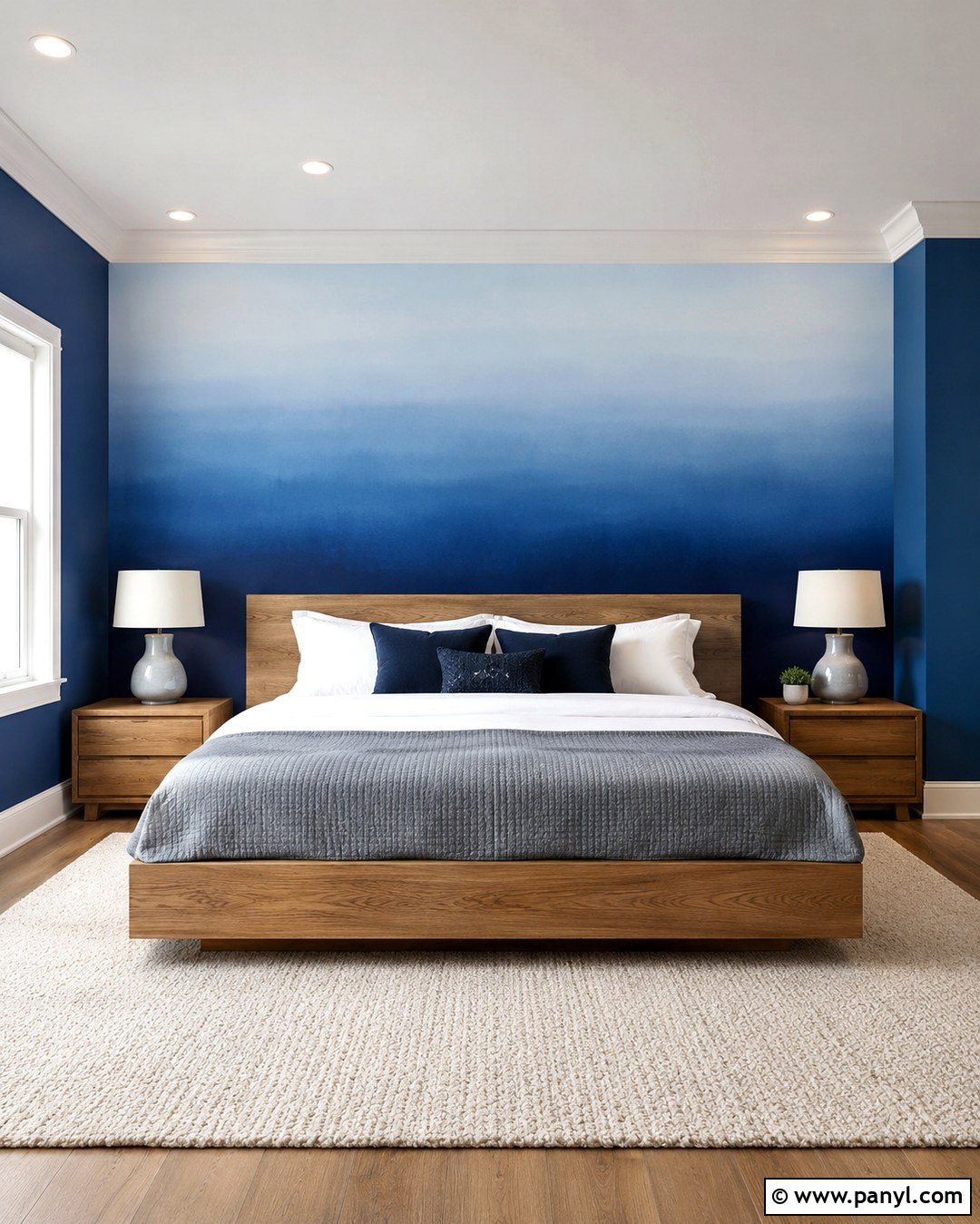 Blue Gradient Wall Bedroom - 20 Color Gradient Wall Ideas