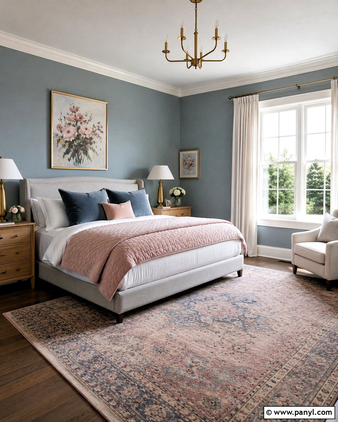 Blue Gray And Blush Bedroom - 20 blue bedroom color schemes