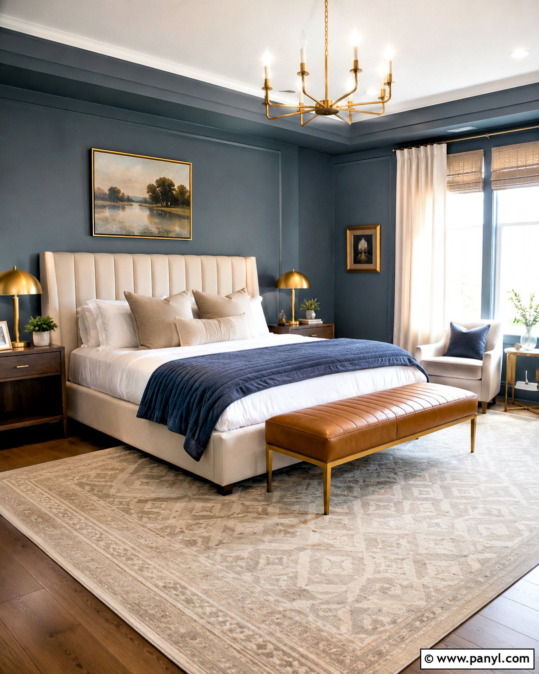 Blue Gray And Brass Bedroom - 20 blue gray bedroom colors