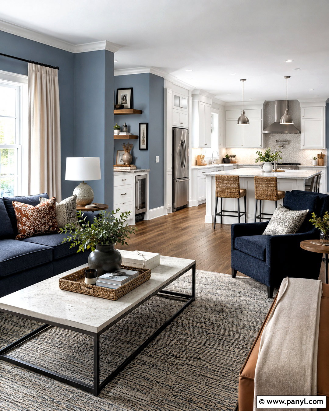 Blue Gray And Cloud White Paint Color Scheme - 20 paint color schemes for home ideas